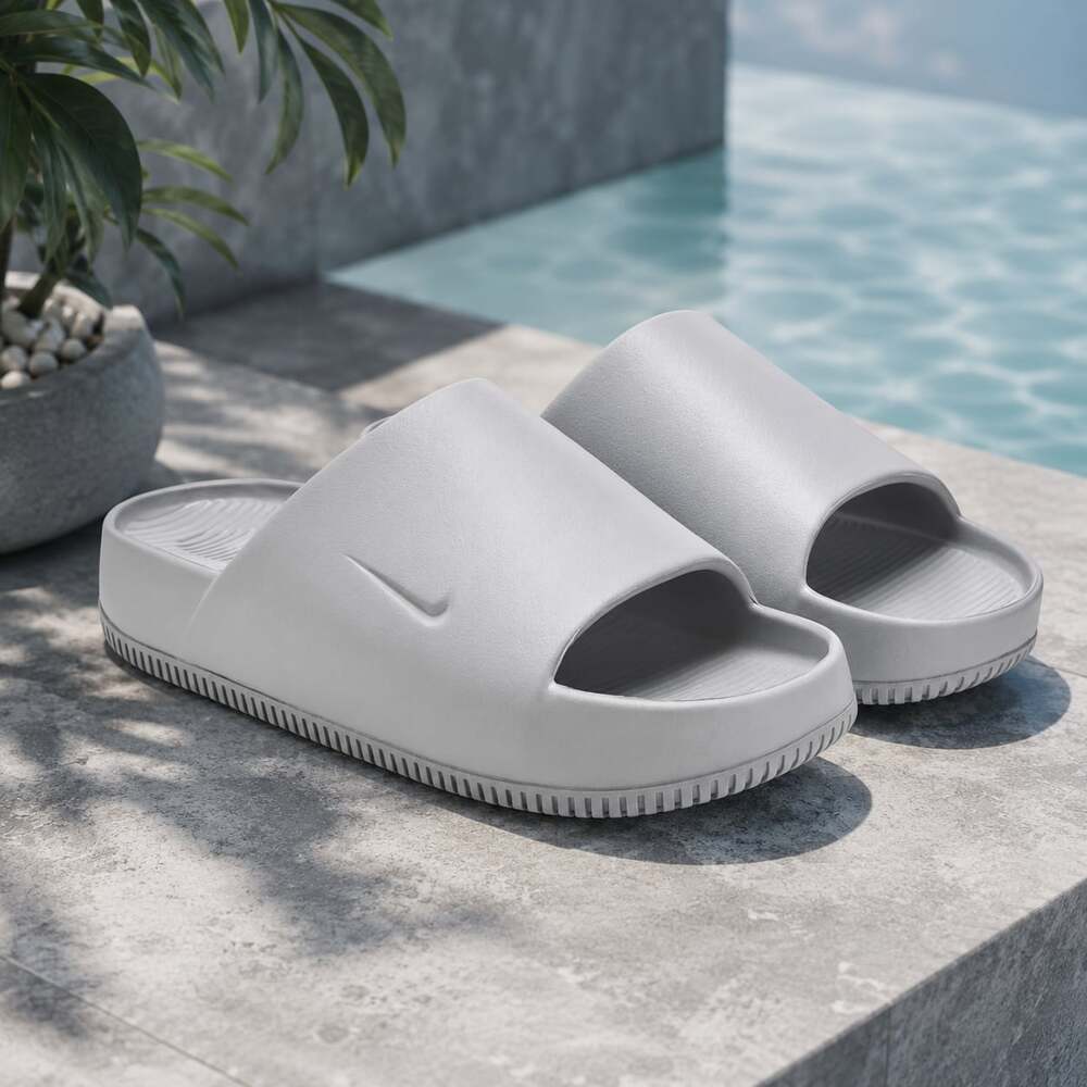 Nike Calm Slide Sandals - Wolf Grey Size 8M/9W